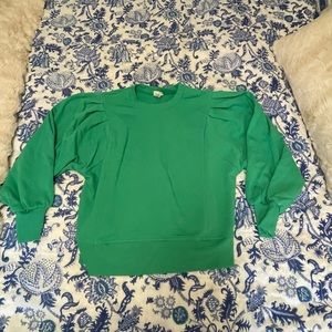 green puffy sleeved medium sweatshirt (oversized)
